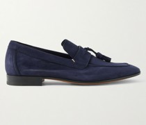 Loafers aus Nubukleder mit Troddeln