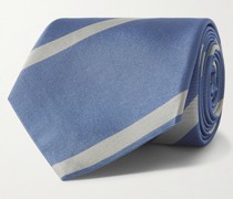 Gestreifte Krawatte aus Seiden-Twill, 7 cm