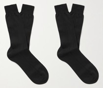 Socken aus Baumwolle in Rippstrick