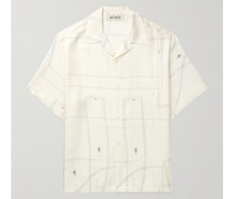 Hemd aus bedrucktem Seiden-Twill mit Reverskragen