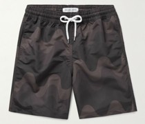 Lange Badeshorts mit geradem Bein und Print