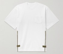 T-Shirt aus Baumwoll-Jersey mit Knöpfen, Reißverschlüssen und Ripsband