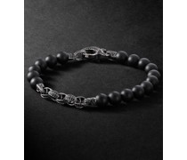 Thorn Beads Armband aus Sterlingsilber mit rhodinierten Onyxen und Saphiren
