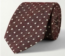 Krawatte aus mit Flammgarn verwebtem Seiden-Jacquard mit Punkten, 8 cm
