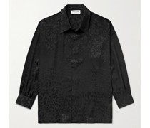 Hemd aus Seidensatin mit Jacquard-Muster
