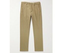 Gerade geschnittene Chino aus einer Stretch-Baumwoll-Kaschmirmischung