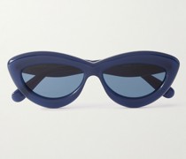 Curvy Sonnenbrille mit Cat-Eye-Rahmen aus Azetat
