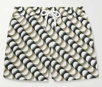 Helaconia Sport gerade geschnittene mittellange Badeshorts aus recyceltem Shell mit Print