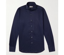 Cutaway-Collar Cotton-Jersey Shirt