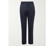 Straight-Leg Stretch Cotton and Cashmere-Blend Chinos