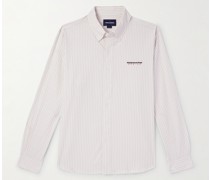 DSN Hemd aus gestreiftem Baumwoll-Oxford mit Button-Down-Kragen und Logostickerei