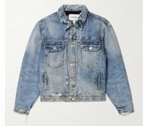 Jeansjacke in Distressed-Optik