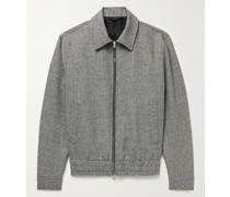 Double-Weave Micro-Checked Virgin Wool and Mohair-Blend Blouson Jacket