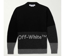 Logo-Intarsia Colour-Block Wool Sweater
