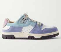 Sneakers aus Veloursleder und perforiertem Leder