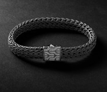Classic Chain Black Rhodium-Plated Diamond Bracelet