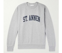 Sweatshirt aus bedrucktem Baumwoll-Jersey mit Logostickerei