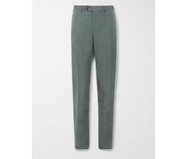 Gerade geschnittene Hose aus einer Leinen-Seidenmischung