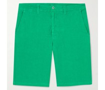 Straight-Leg Linen Bermuda Shorts