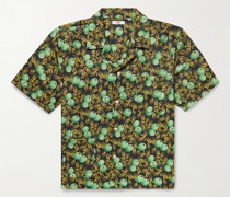 Gooseberry bedrucktes Hemd aus Twill aus einer Baumwoll-Seidenmischung mit Reverskragen