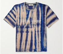 T-Shirt aus Baumwoll-Jersey mit Batikmuster und Logostickerei