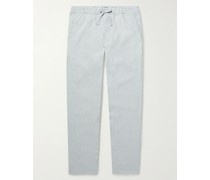 Linen-Blend Chambray Drawstring Trousers