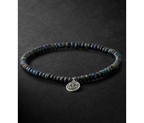 Happy Face Armband mit Zierperlen aus Opal und Anhänger aus Weißgold mit Diamanten