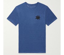 T-Shirt aus Hanf-Jersey mit Logoprint