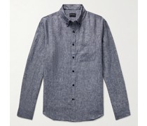 Button-Down Collar Linen Shirt