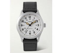 Expedition North 38mm Hand-Wound Stainless Steel and Leather Watch