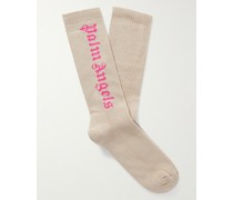 Socken aus einer gerippten Baumwollmischung mit Logomuster
