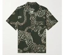 Cuban Pyjama-Hemd aus Baumwolle mit Reverskragen und Print