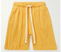 Lounge weit geschnittene Shorts aus einer Hanf-Baumwollmischung mit Kordelzugbund