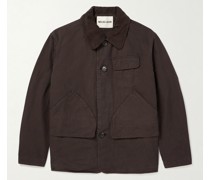 Barn Jacke aus Baumwoll-Canvas mit Cordkragen