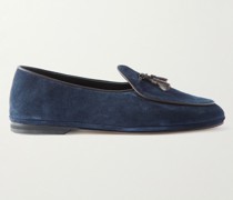 Marphy Leather-Trimmed Suede Tasselled Loafers