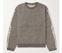 Printed Mélange Loopback Cotton-Jersey Sweatshirt