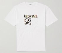 T-Shirt aus Baumwoll-Jersey mit Logostickerei