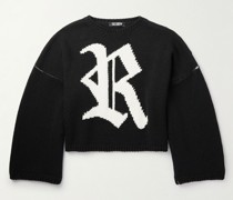 Pullover aus Jacquard-Strick aus Schurwolle mit Logomotiv