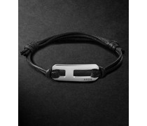 DNA Armband aus geflochtenem Kunstleder mit Detail aus Silber