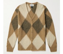 Aberdeen Kurtigan Cardigan aus gebürstetem Strick mit Argyle-Muster