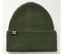 Cardiff Beanie aus einer Woll-Kaschmirmischung in Rippstrick