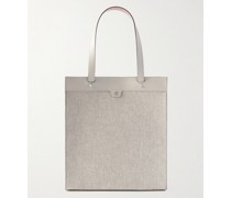 Tote aus Canvas und Leder mit Logoprägung