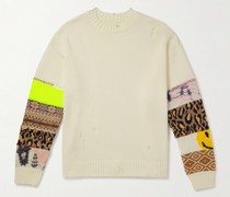 5G Pullover aus Jacquard-Strick mit Distressed-Details
