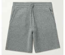 Wide-Leg Ribbed Cashmere Drawstring Shorts
