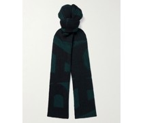 Wollschal mit Logo-Jacquard