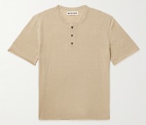 Henley Shirt aus einer Leinen-Baumwollmischung