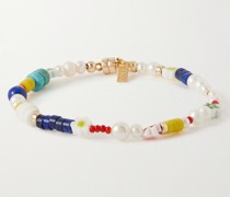 Maca vergoldetes Armband mit Perlen und Zierperlen