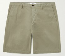 Bermudashorts mit geradem Bein aus Biobaumwoll-Twill in Stückfärbung