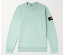 Sweatshirt aus Baumwoll-Jersey mit Logoapplikation in Stückfärbung