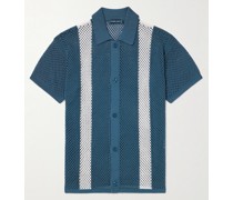 Castillo Hemd aus einer gehäkelten Baumwollmischung mit Streifen